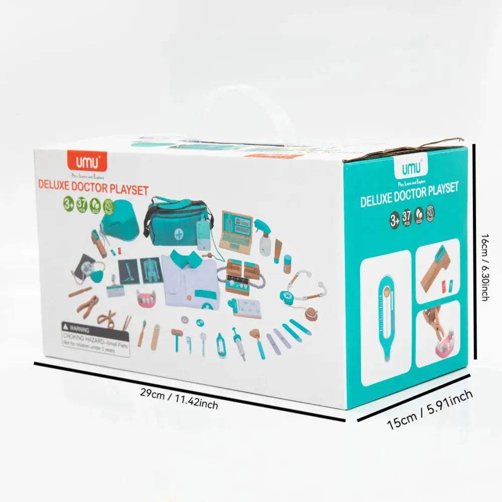  Wooden Doctor Toy Kit For Kids Realistic Medical Play -  ToylandEU™