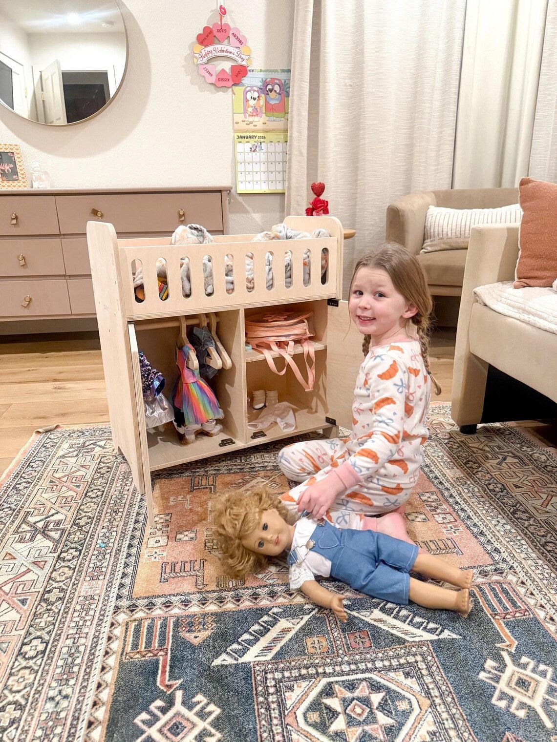 Wooden Doll Crib | With Storage |Toylandeu™