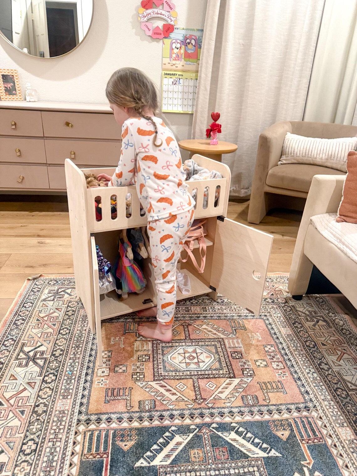 Wooden Doll Crib | With Storage |Toylandeu™