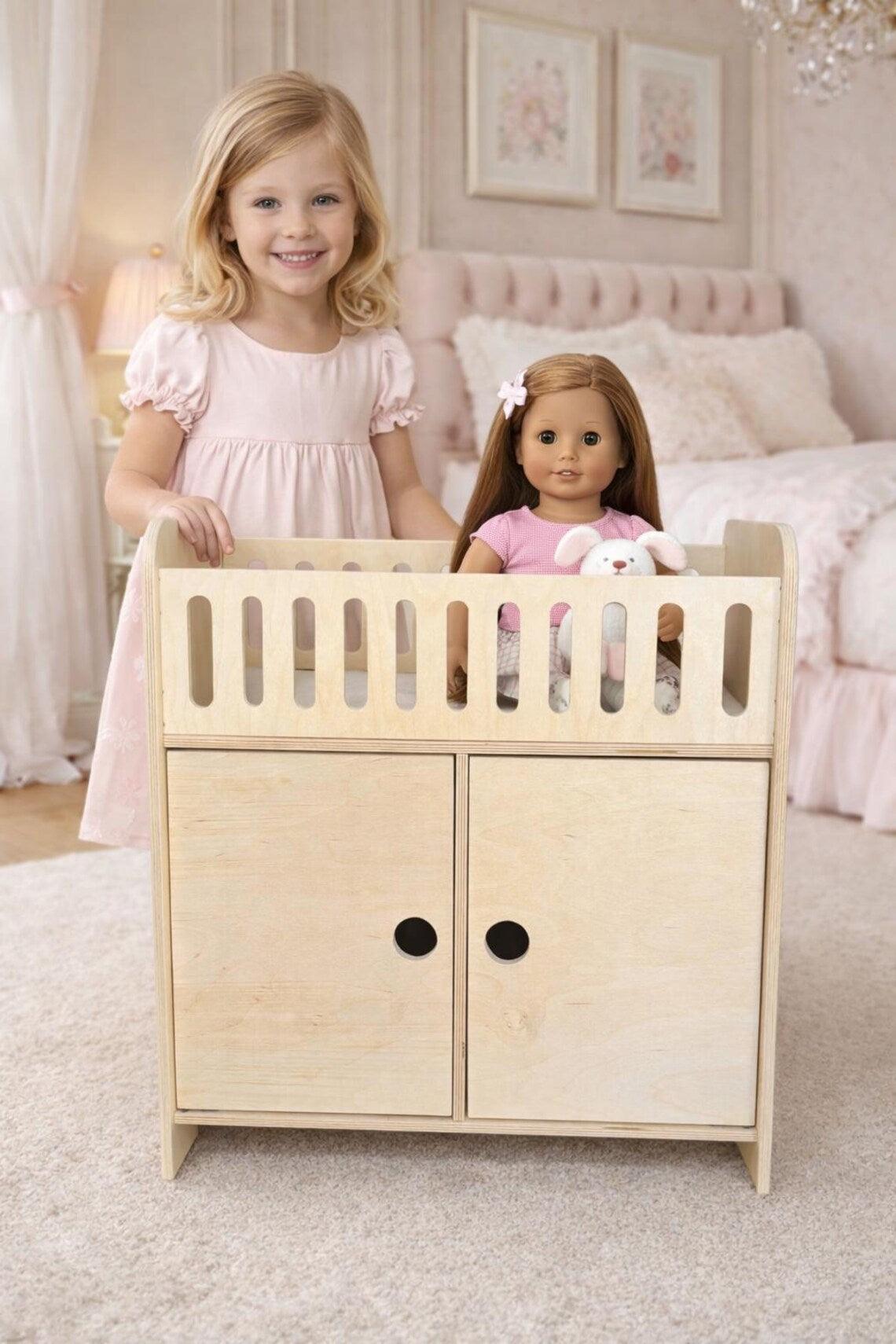 Wooden Doll Crib | With Storage |Toylandeu™