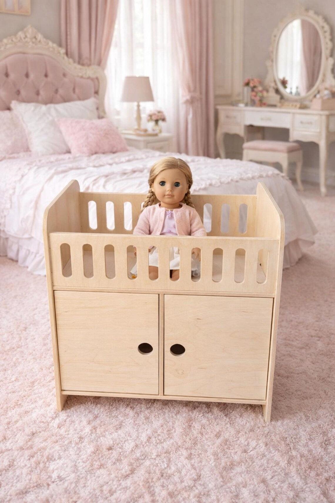 Wooden Doll Crib | With Storage |Toylandeu™