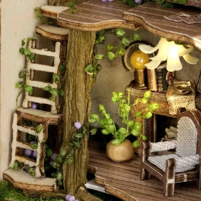Wooden Doll House 3D Puzzle Kit With Lighting And Furniture - ToylandEU