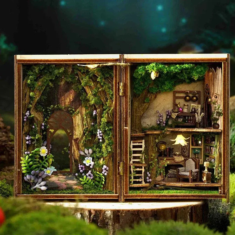 Wooden Doll House 3D Puzzle Kit With Lighting And Furniture - ToylandEU