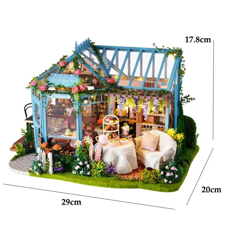Wooden Doll House 3D Puzzle Kit With Lighting And Furniture - ToylandEU