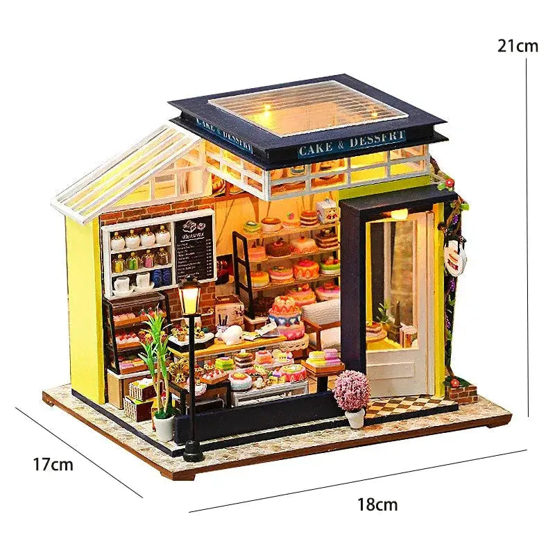 Wooden Doll House 3D Puzzle Kit With Lighting And Furniture - ToylandEU