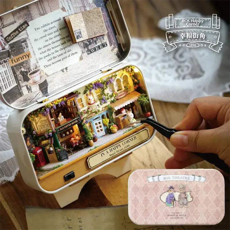 Wooden Doll House Box Theater With Miniature Furniture - ToylandEU