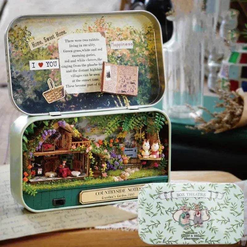 Wooden Doll House Box Theater With Miniature Furniture - ToylandEU