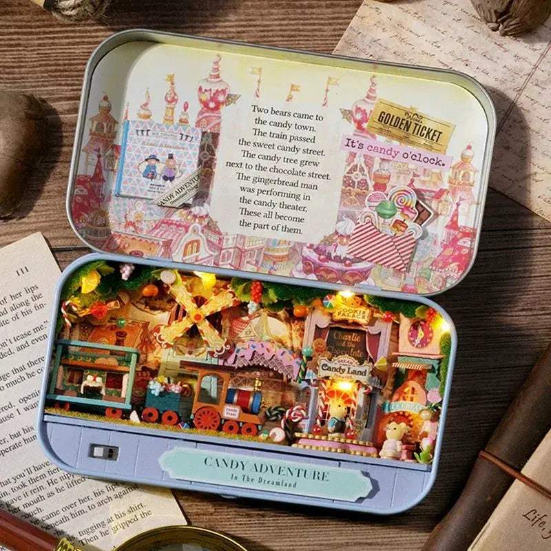 Wooden Doll House Box Theater With Miniature Furniture - ToylandEU