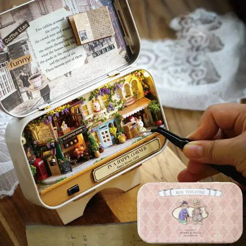 Wooden Doll House Box Theater With Miniature Furniture - ToylandEU