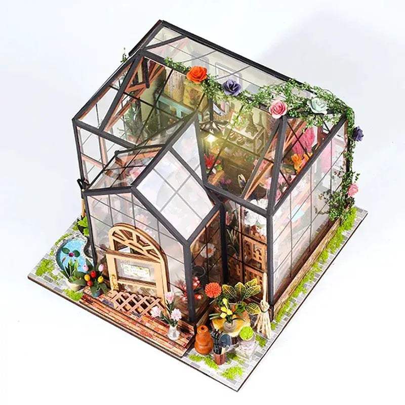 Wooden Doll House DIY Flower Puzzle with LED Light - ToylandEU