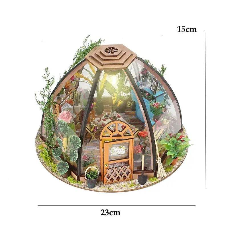 Wooden Doll House DIY Flower Puzzle with LED Light - ToylandEU