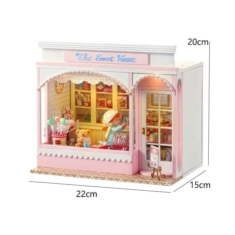 Wooden Doll House DIY Flower Puzzle with LED Light - ToylandEU