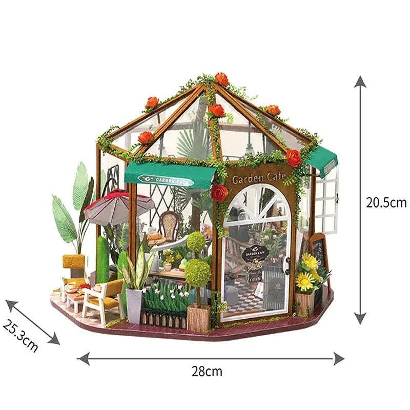 Wooden Doll House DIY Flower Puzzle with LED Light - ToylandEU