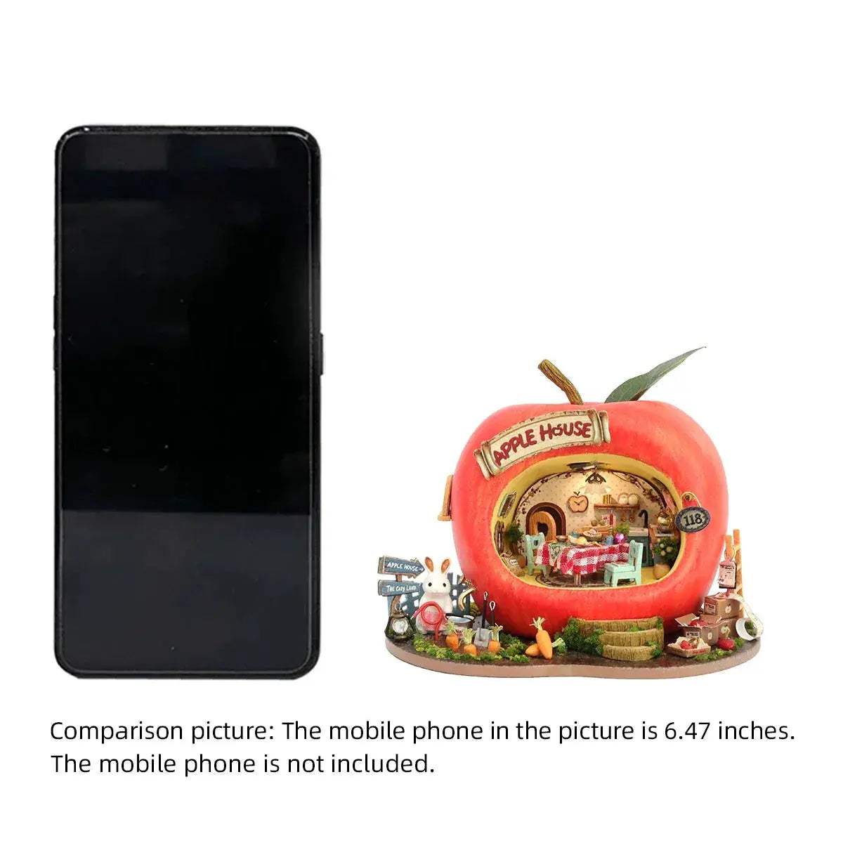 Wooden Dollhouse DIY Kit 3D Puzzle Fruit Apple House - ToylandEU