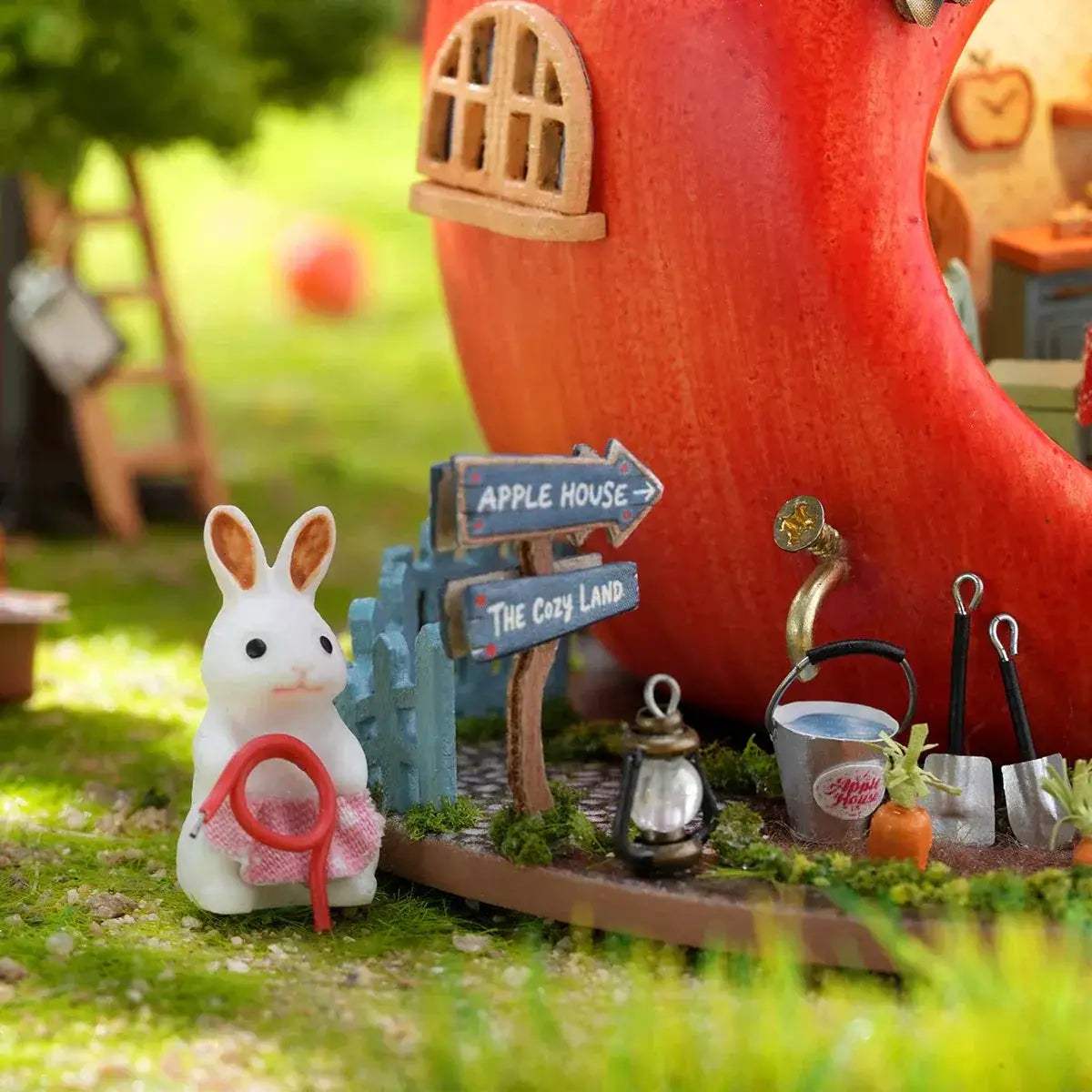 Wooden Dollhouse DIY Kit 3D Puzzle Fruit Apple House - ToylandEU