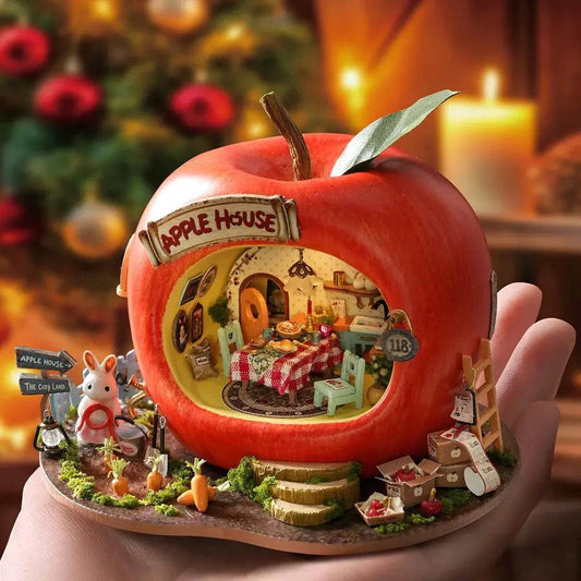  Wooden Dollhouse DIY Kit Premium 3D Puzzle Apple House -  ToylandEU™