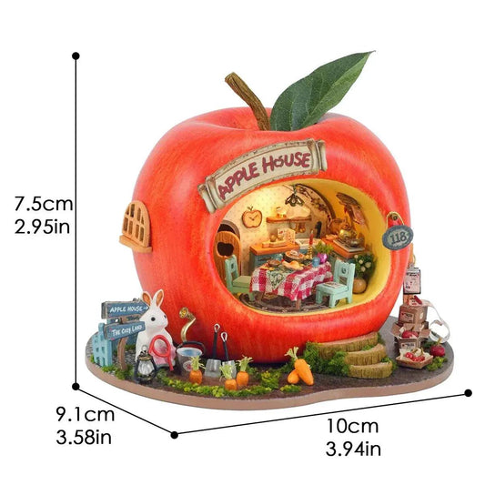  Wooden Dollhouse DIY Kit Premium 3D Puzzle Apple House -  ToylandEU™