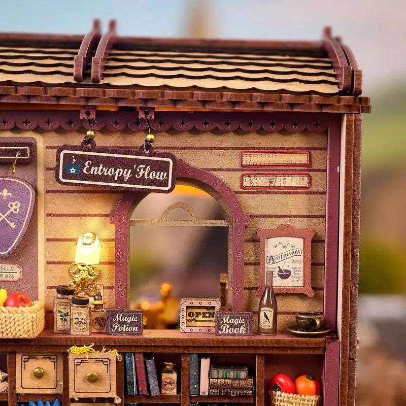 Wooden Dollhouse Kit Diy With Furniture Magic Carriage Cabin - ToylandEU