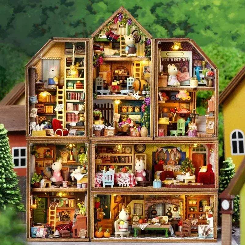 Wooden Dollhouse Kit For DIY Miniatures And 3D Puzzle - ToylandEU