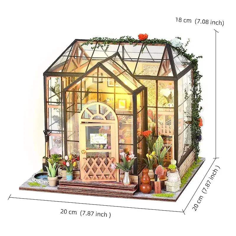 Wooden Dollhouse Kit With Realistic Furniture Puzzle - ToylandEU