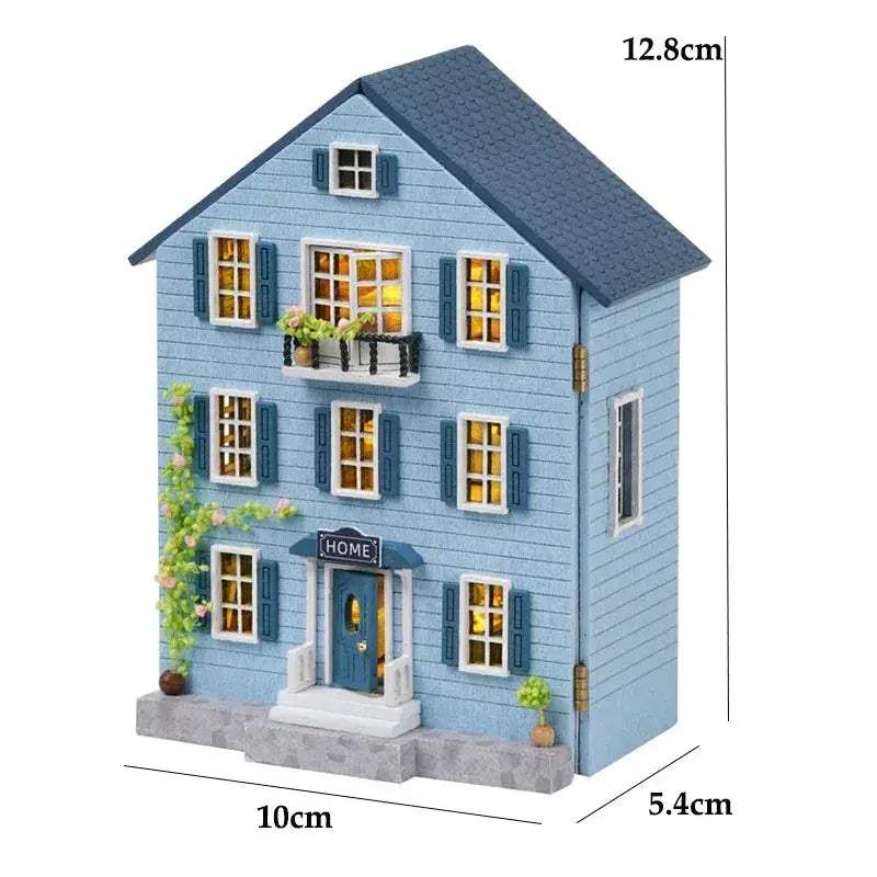 Wooden Dollhouse With Lighted Furniture For Girls Premium - ToylandEU