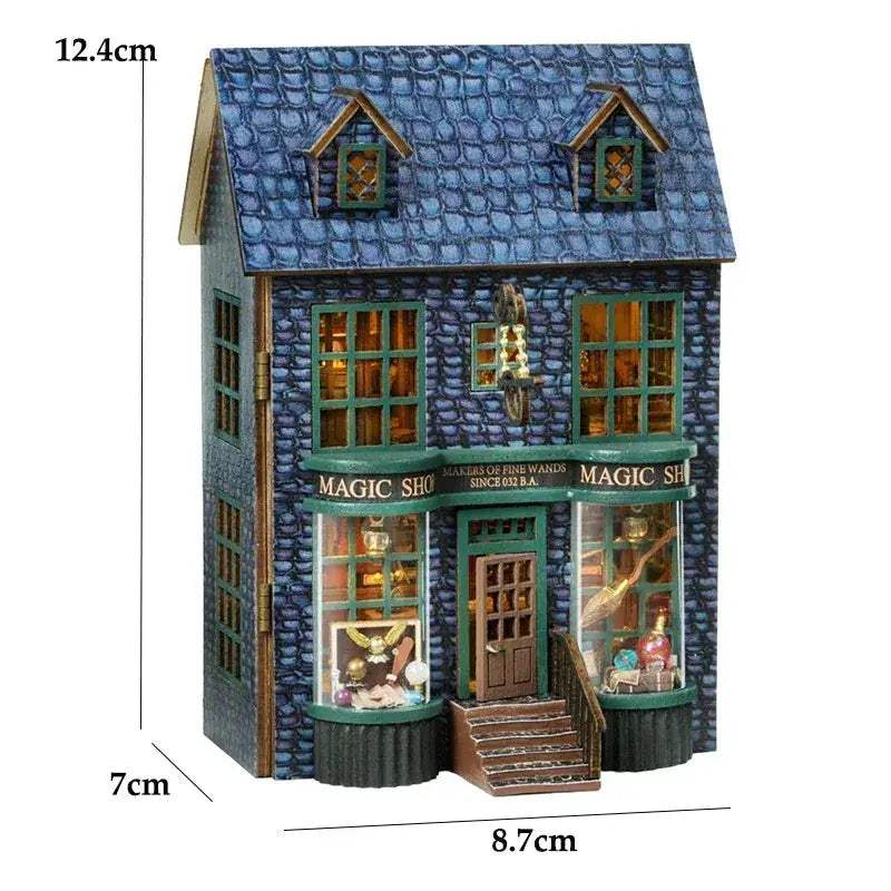 Wooden Dollhouse With Lighted Furniture For Girls Premium - ToylandEU