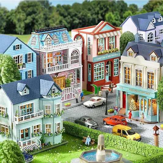  Wooden Dollhouse With Lighted Furniture Premium -  ToylandEU™