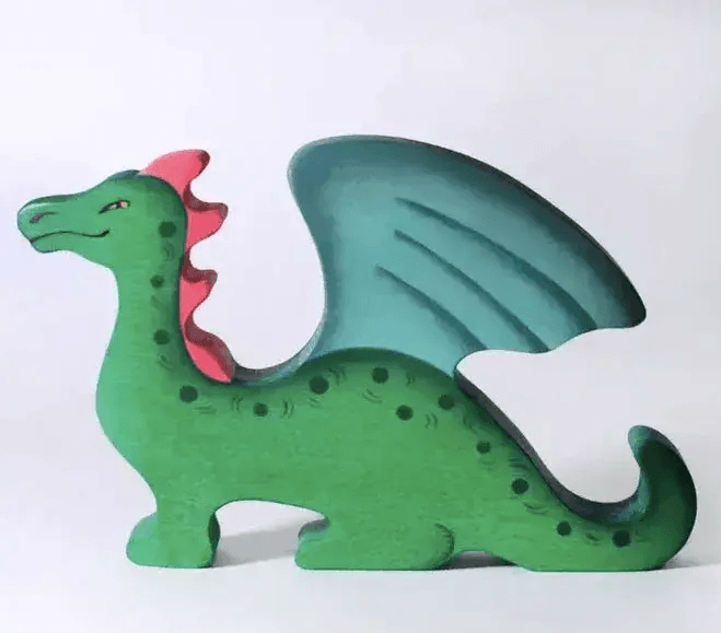 Wooden Dragon Toy Handmade Safe Eco Friendly Playtime - ToylandEU