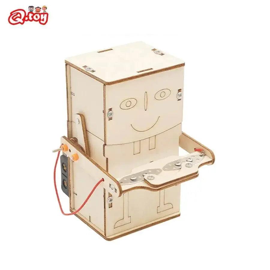  Wooden Electric Powered Eat Coin Robot DIY Model Toy -  ToylandEU™