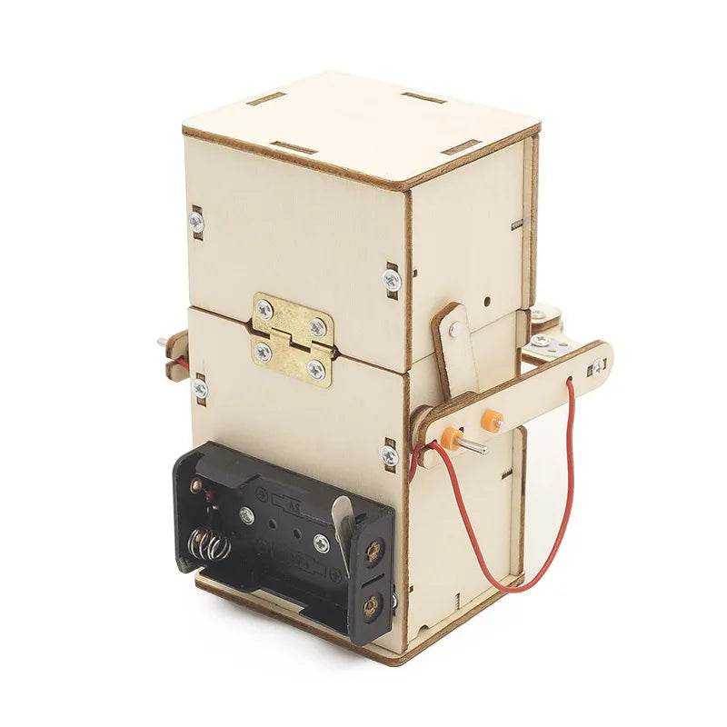 Wooden Electric Powered Eat Coin Robot DIY Model Toy - ToylandEU