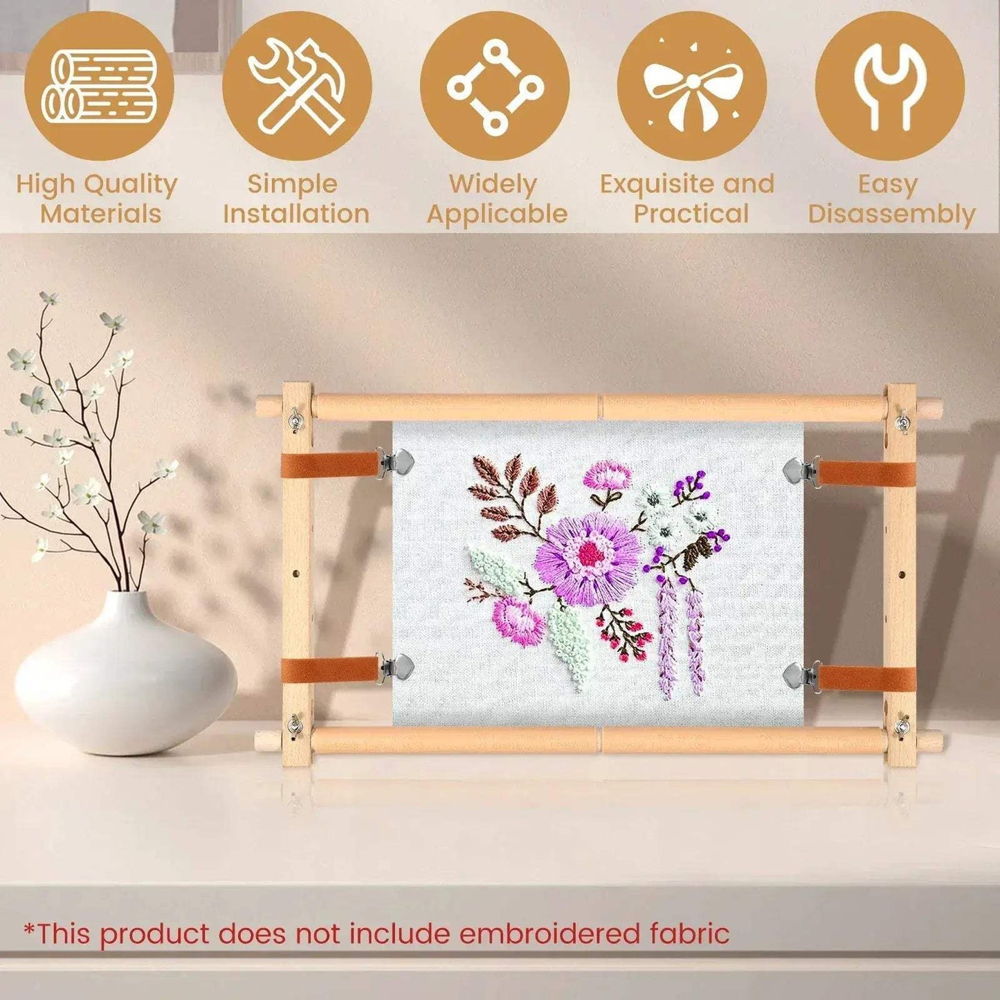 Wooden Embroidery Scroll Frame With Rotated Adjustable Design - ToylandEU