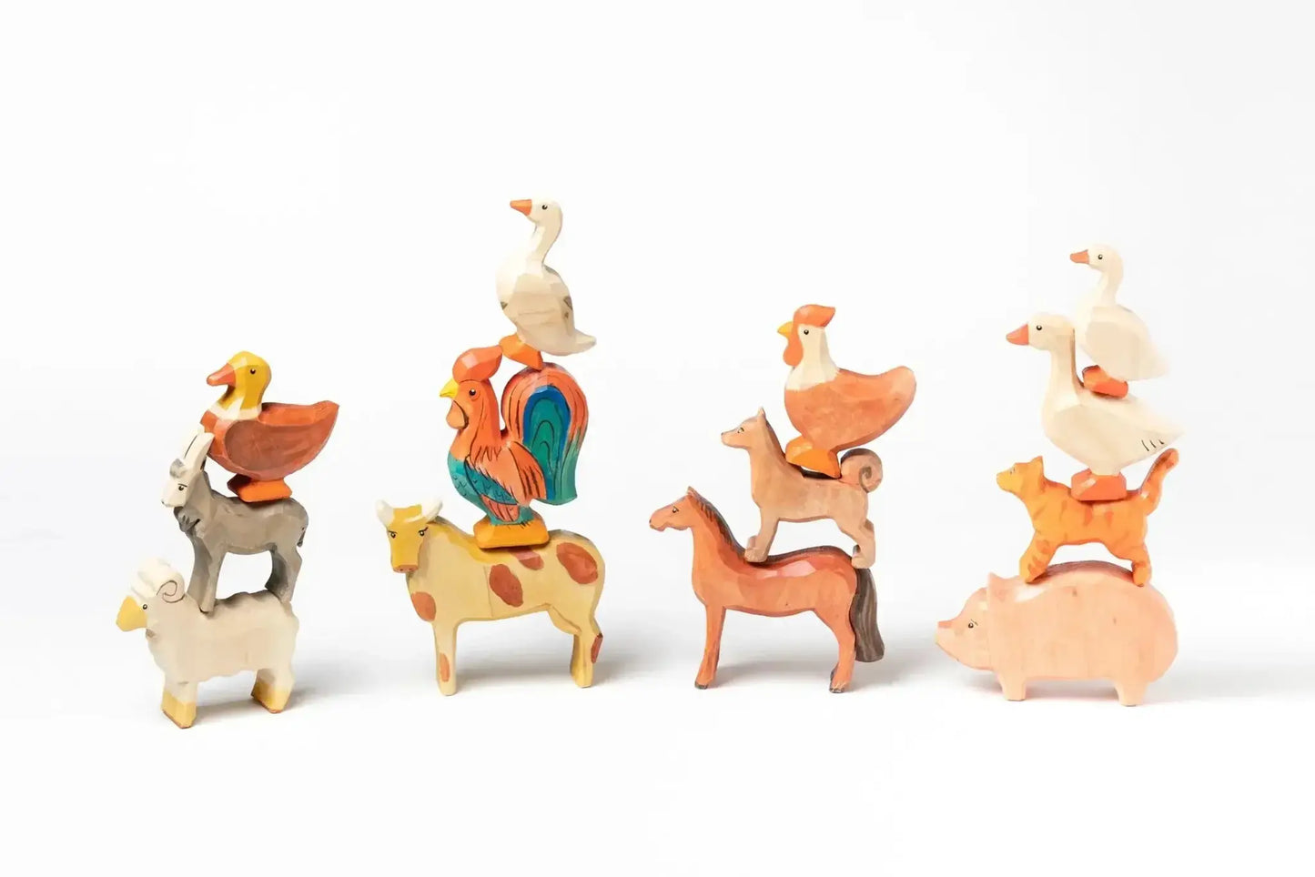Handmade Wooden Farm Animal Toys Set For Imaginative Play - ToylandEU