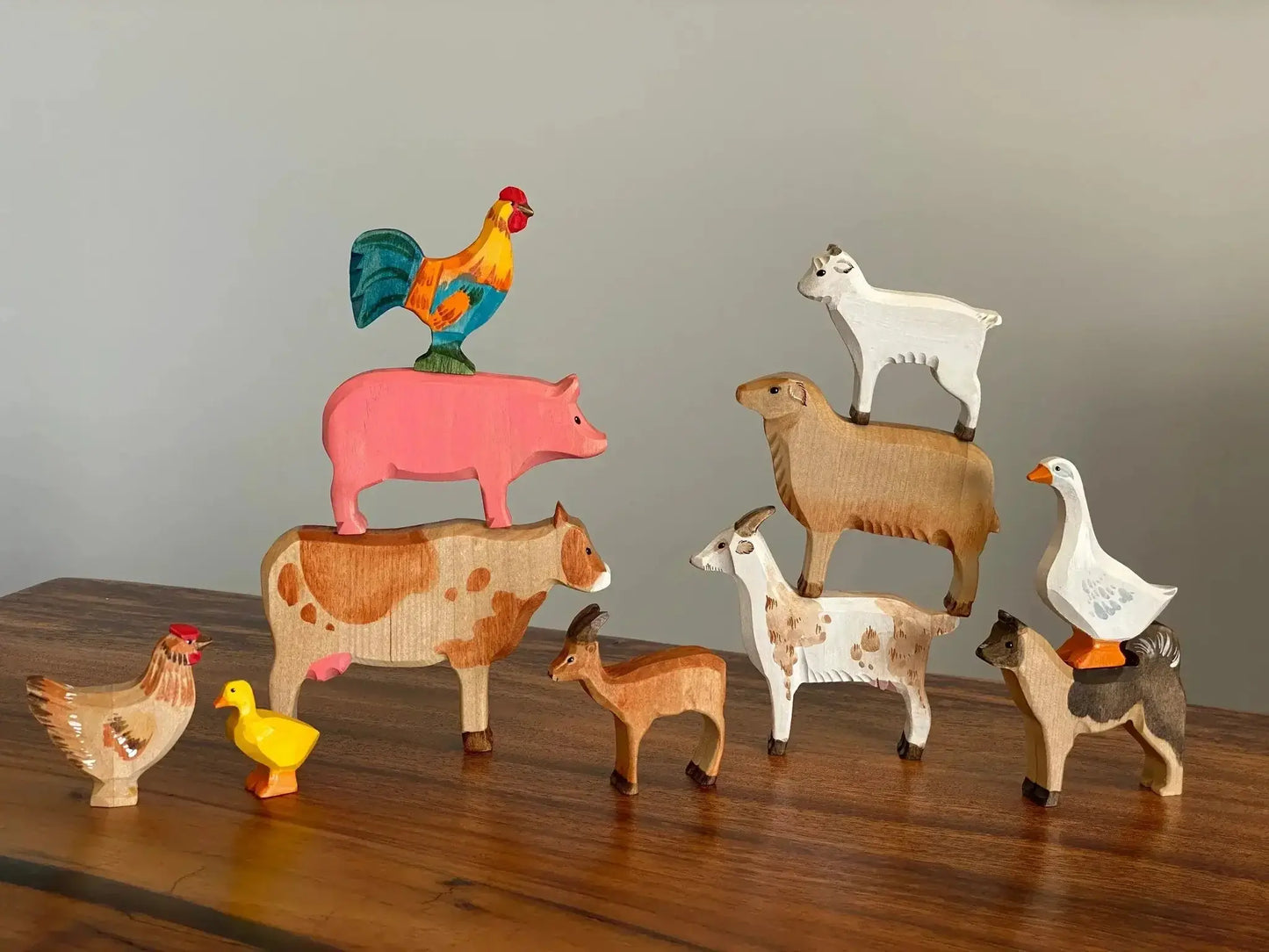 Wooden Farm Animals Set For Imaginative Open Ended Play - ToylandEU