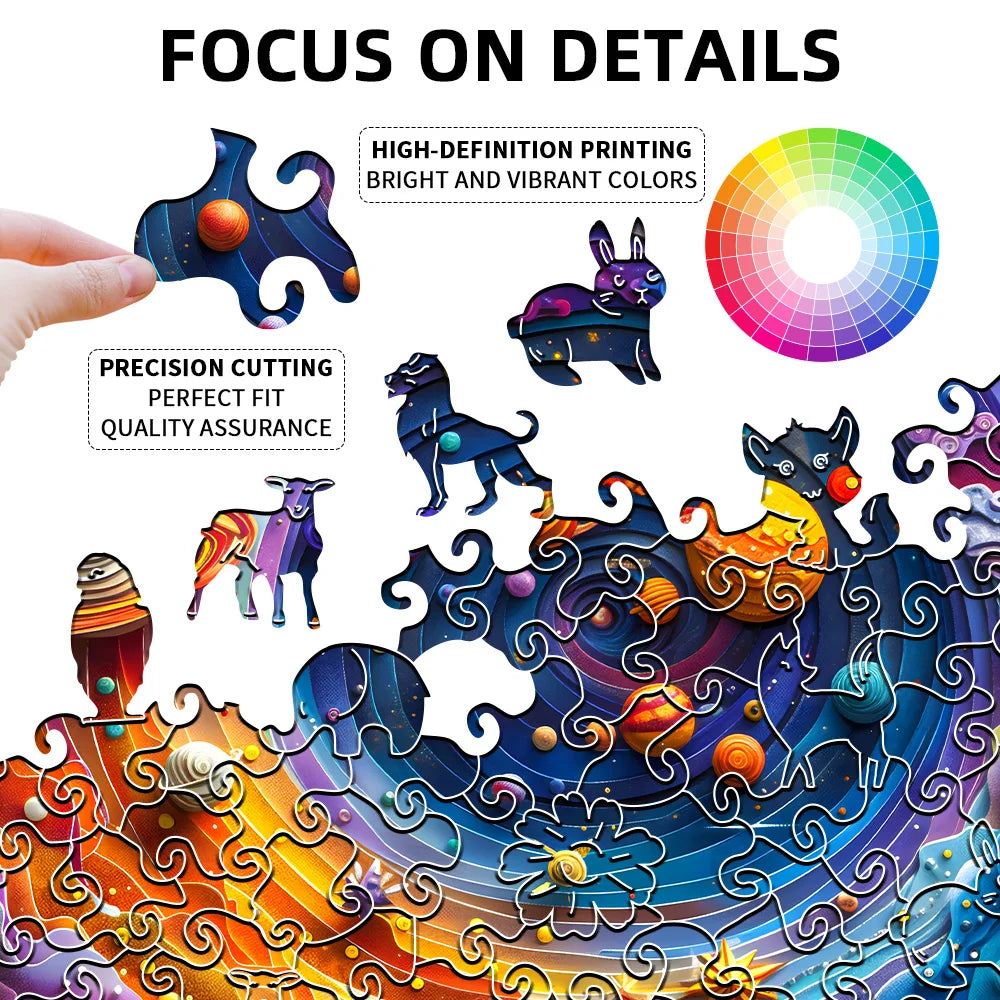 Wooden Galaxy Jigsaw Puzzle for Kids Educational STEM Toy - ToylandEU