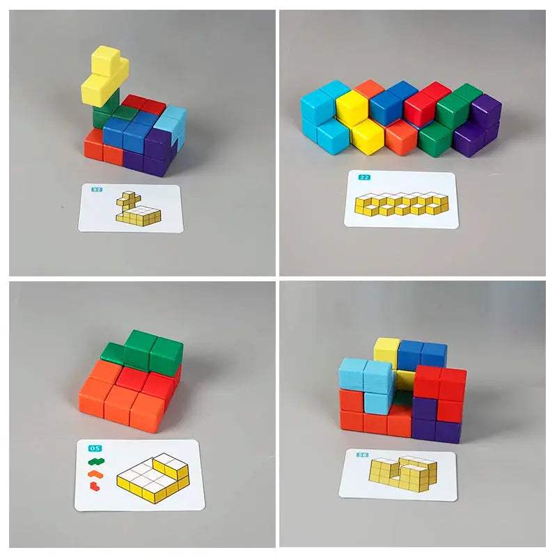 Wooden Geometric Blocks For Montessori Spatial Learning Toys - ToylandEU