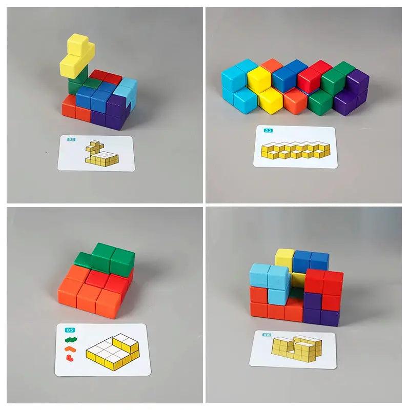  Wooden Geometric Blocks Montessori Toys CE Certified -  ToylandEU™