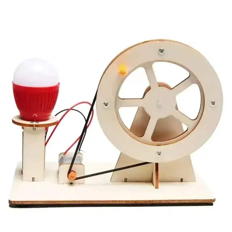 Wooden Hand Crank Generator STEM Toy For Kids Learning Electricity - ToylandEU