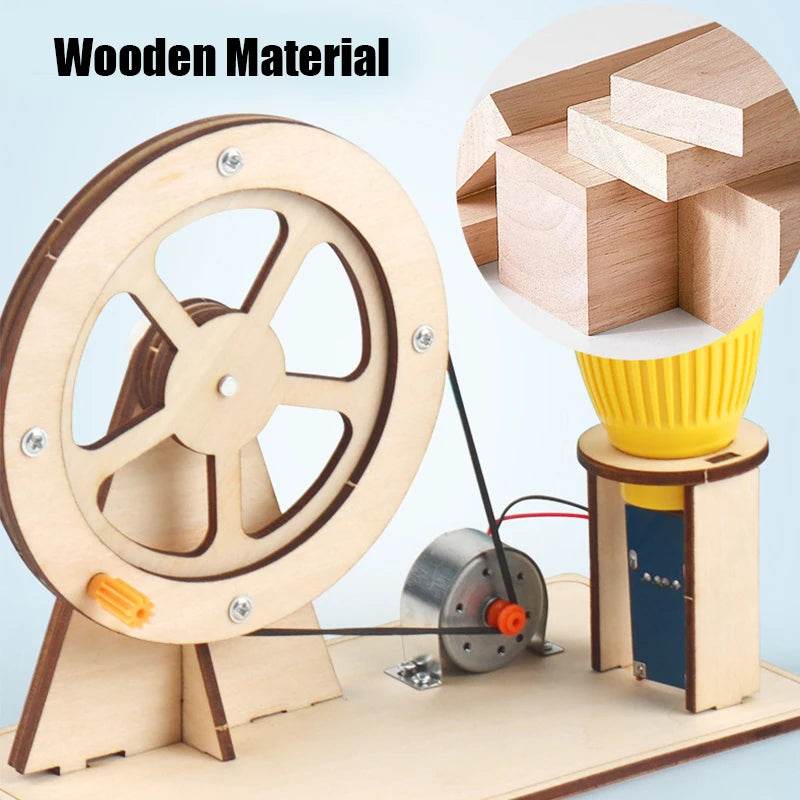 Wooden Hand Generator Kids Science Toy Funny STEM Technology Gadget Physics Kit Educational Toys for Children Learning Toy - ToylandEU