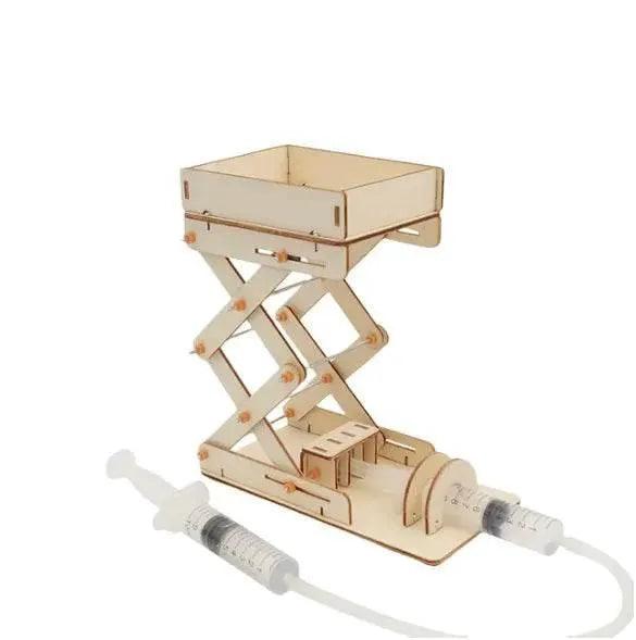  Wooden Hydraulic Excavator Model Children's Educational Toy Wooden Handmade DIY Scientific Experiment Parent-child Interaction -  ToylandEU™