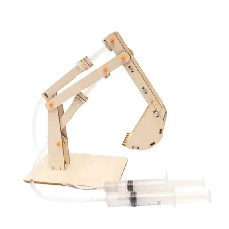  Wooden Hydraulic Excavator Model Children's Educational Toy Wooden Handmade DIY Scientific Experiment Parent-child Interaction -  ToylandEU™