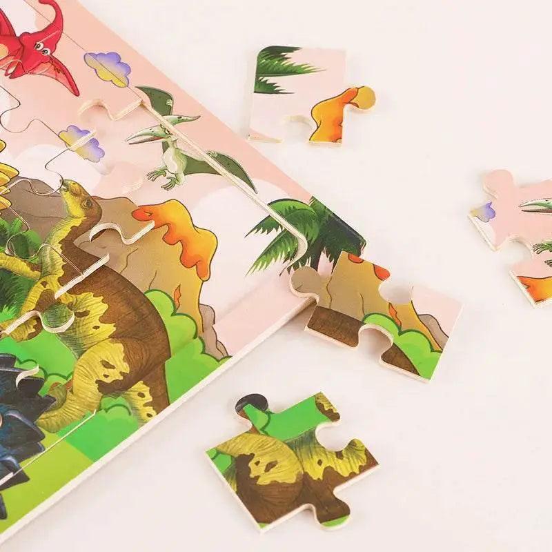  Wooden Jigsaw 3D Puzzle Kids Cartoon Animal Vehicle Educational Toys -  ToylandEU™