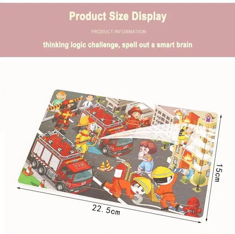  Wooden Jigsaw 3D Puzzle Kids Cartoon Animal Vehicle Educational Toys -  ToylandEU™