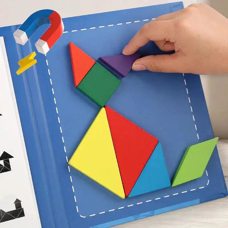  Wooden Jigsaw Magnetic Tangram Puzzle Educational Play -  ToylandEU™