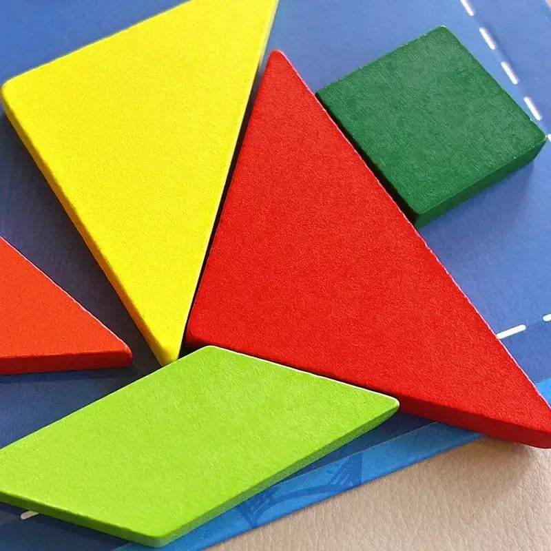 Wooden Jigsaw Magnetic Tangram Puzzle For Kids Educational Play - ToylandEU