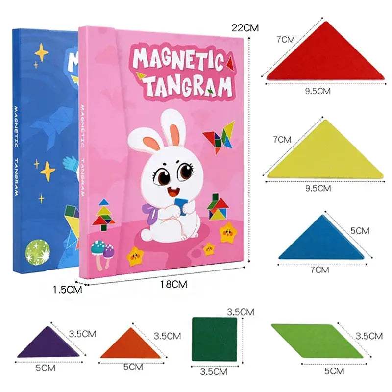 Wooden Jigsaw Magnetic Tangram Puzzle For Kids Educational Play - ToylandEU