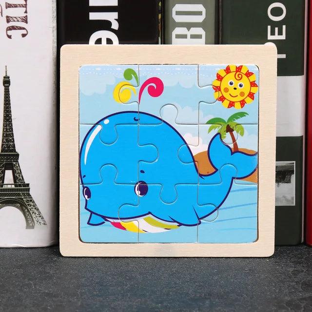  Wooden Jigsaw Puzzle | 11x11 cm 3D Animal | Toylandeu™ 
