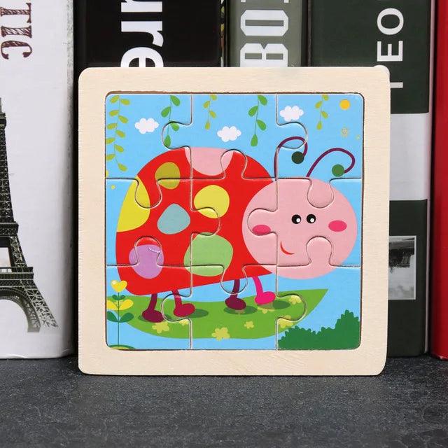  Wooden Jigsaw Puzzle | 11x11 cm 3D Animal | Toylandeu™ 