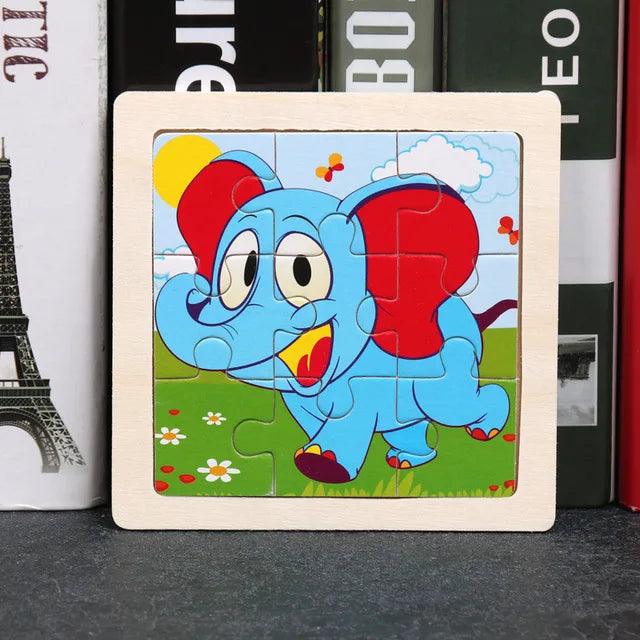  Wooden Jigsaw Puzzle | 11x11 cm 3D Animal | Toylandeu™ 