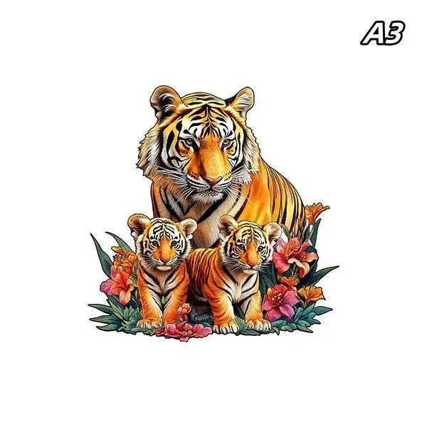  Unique Brain Training Animal Shape 3D Tiger Jigsaw Puzzle Educational Wooden Toy Gift for Kids and Adults -  ToylandEU™