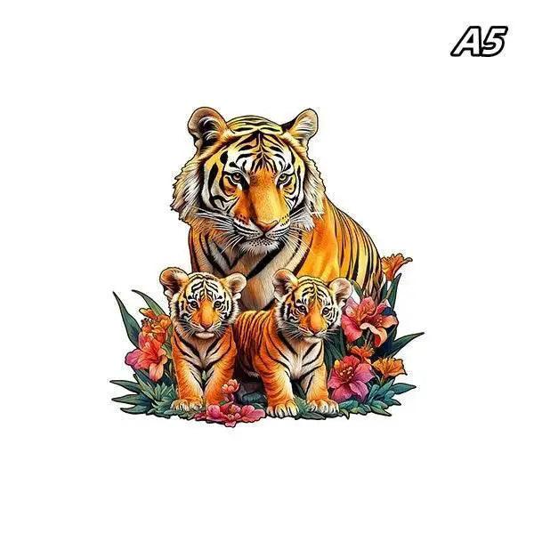  Unique Brain Training Animal Shape 3D Tiger Jigsaw Puzzle Educational Wooden Toy Gift for Kids and Adults -  ToylandEU™